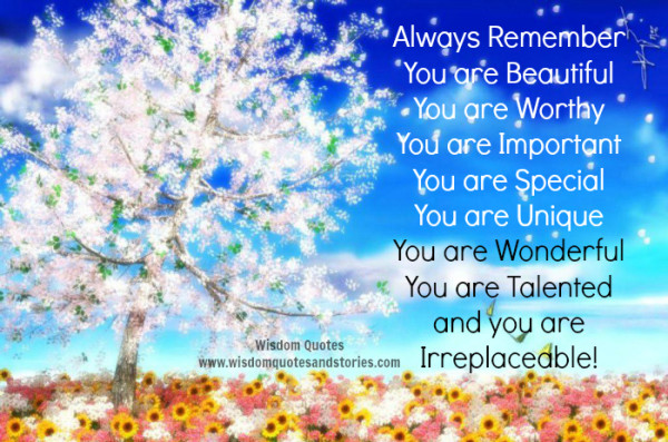 You Are Irreplaceable Wisdom Quotes And Stories